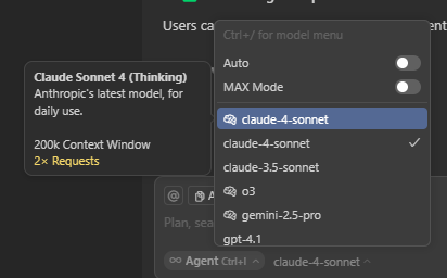 Cursor Agent Select Model