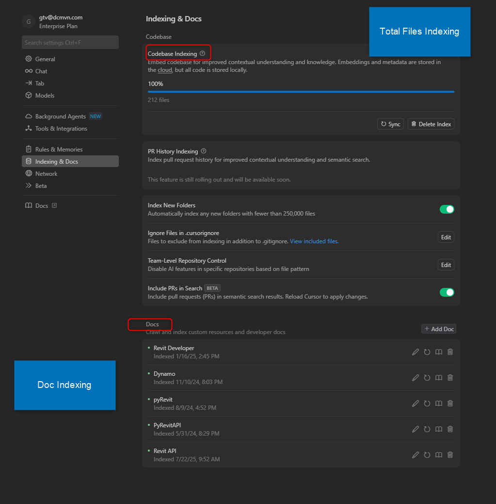 Indexing And Docs